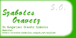 szabolcs oravetz business card